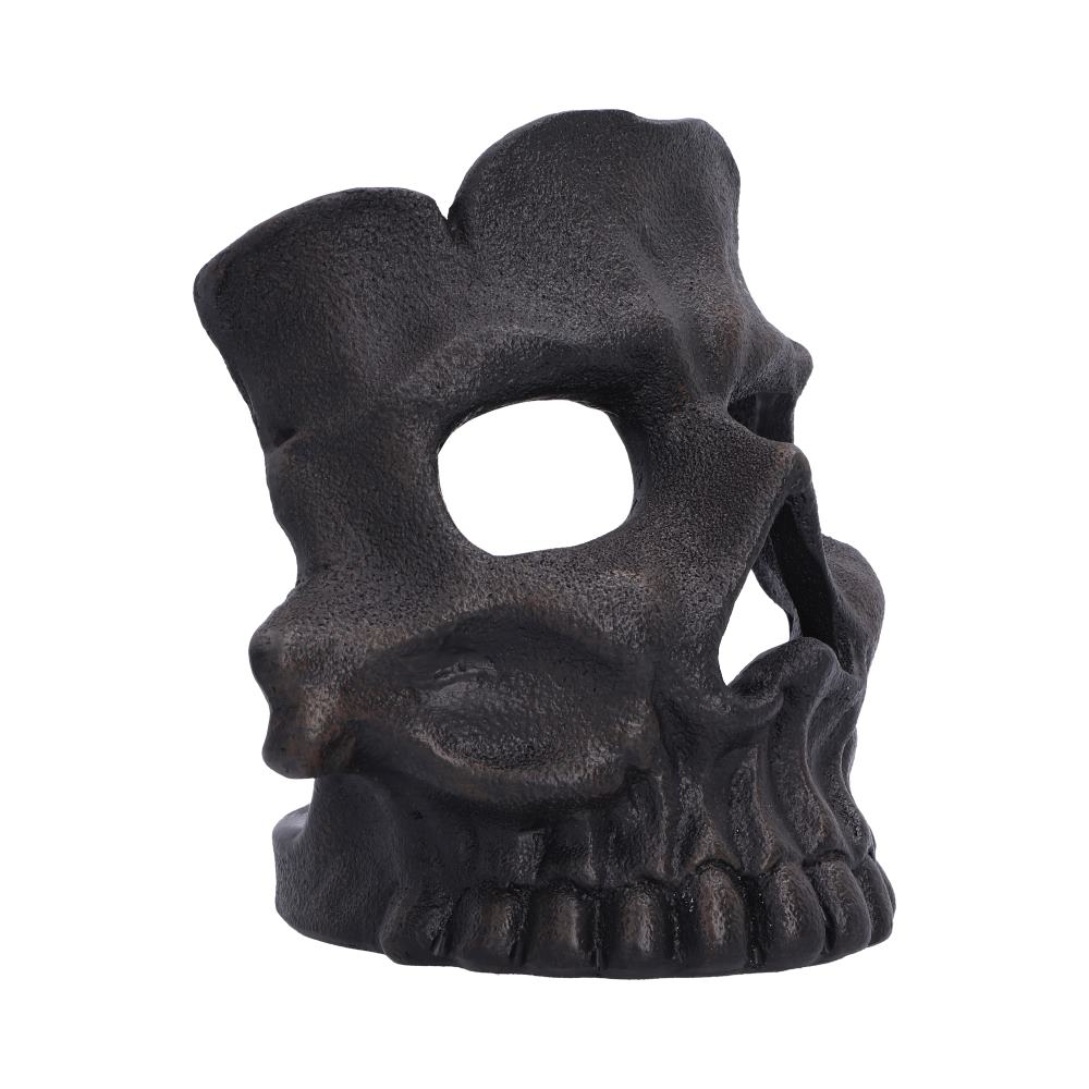Skull Tea Light Holder in Black 11.8cm