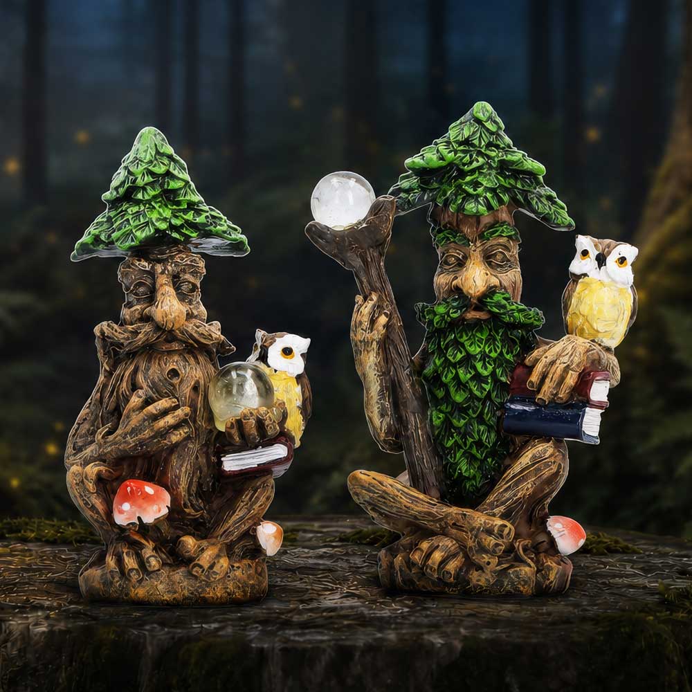 Ancient Scholars Set of 2  Tree Figurines 8.3cm