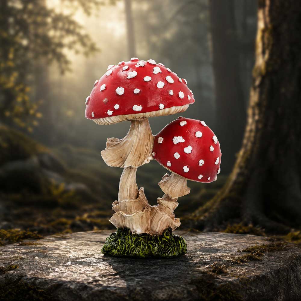Wildwood Mushroom Toadstools Figurine 17.7cm