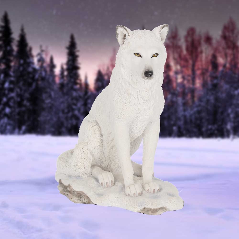 White Ghost Wolf Figurine Ornament