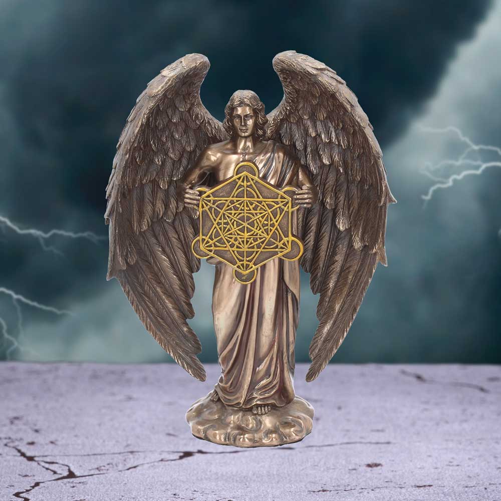 Bronzed Flower Of Life Metatron Archangel Figure  26cm