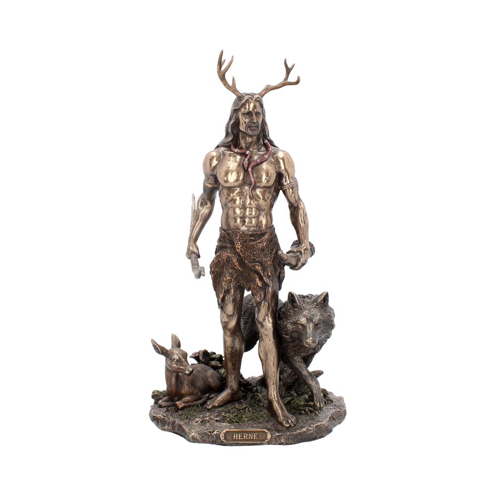 Herne and Animals Folklore Bronzed Figurine