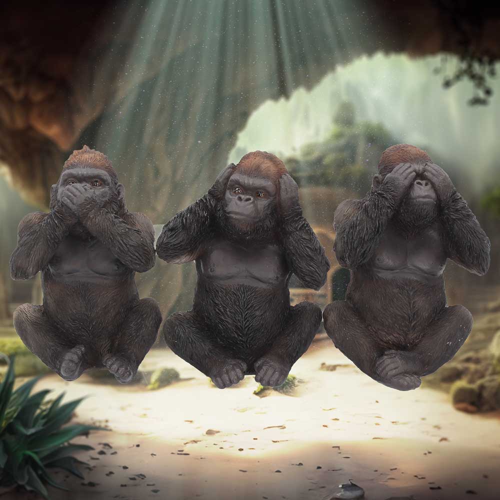 Three Wise Gorillas Figurine Gorilla Ornaments