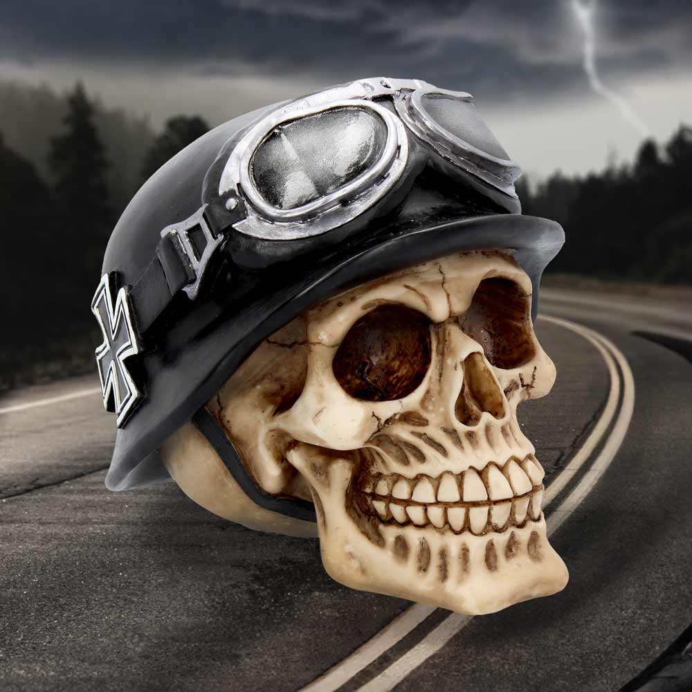 Iron Cross Helmet and Goggles Biker Skull