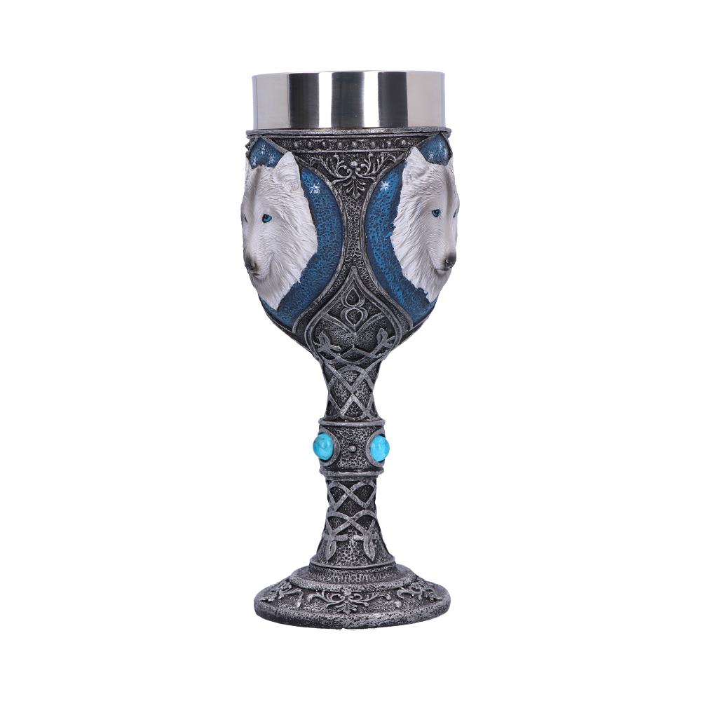 White Winter Ghost Wolf Wine Glass Goblet