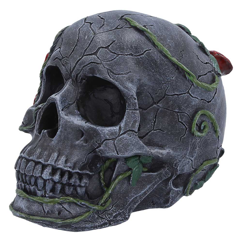 Twilight Bloom Gothic Skull Figurine