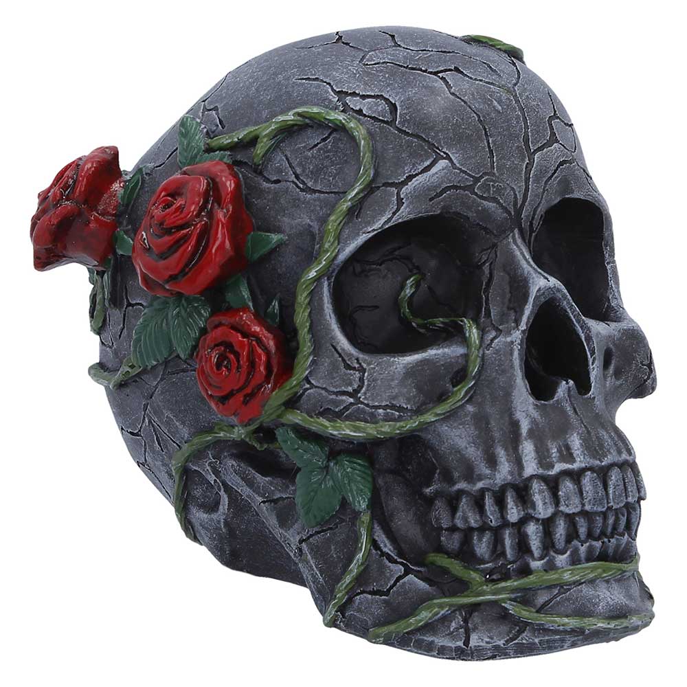 Twilight Bloom Gothic Skull Figurine