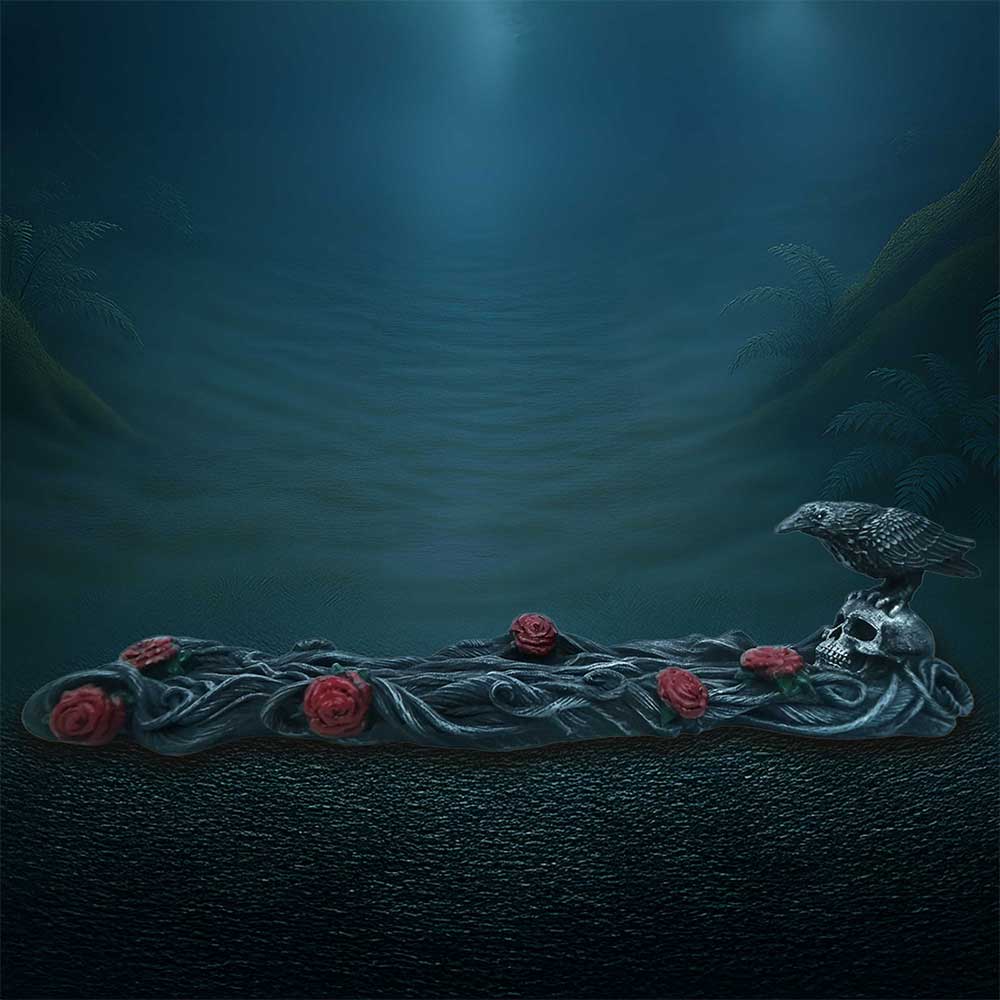 Twilight Bloom Gothic Raven Incense Burner