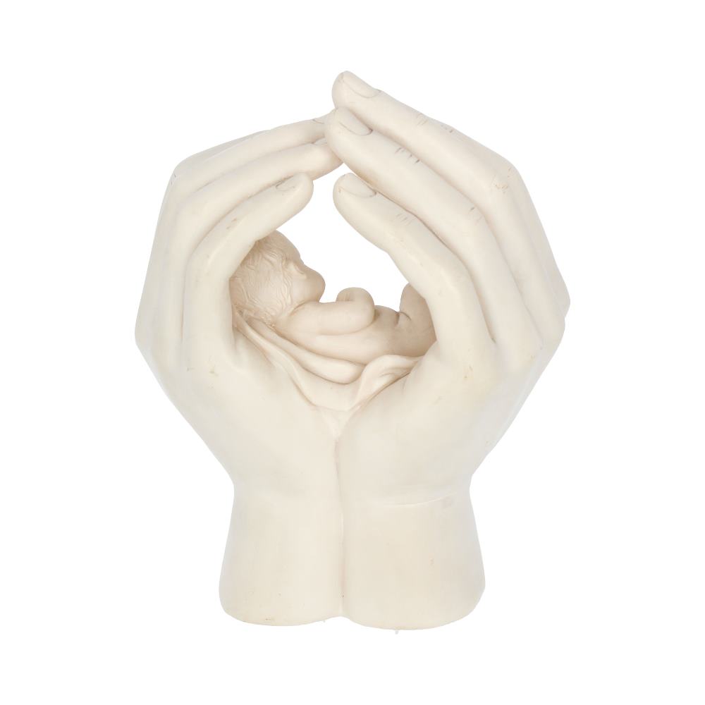 Large Shelter 17.5cm Baby in Cradled Hand Figurine