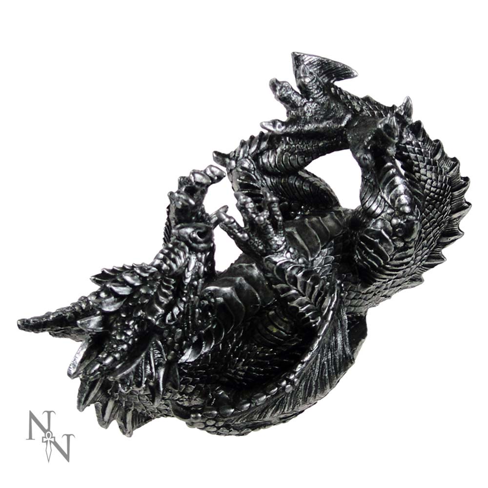 Metallic Silver Dragon Guzzler Wine Bottle Holder