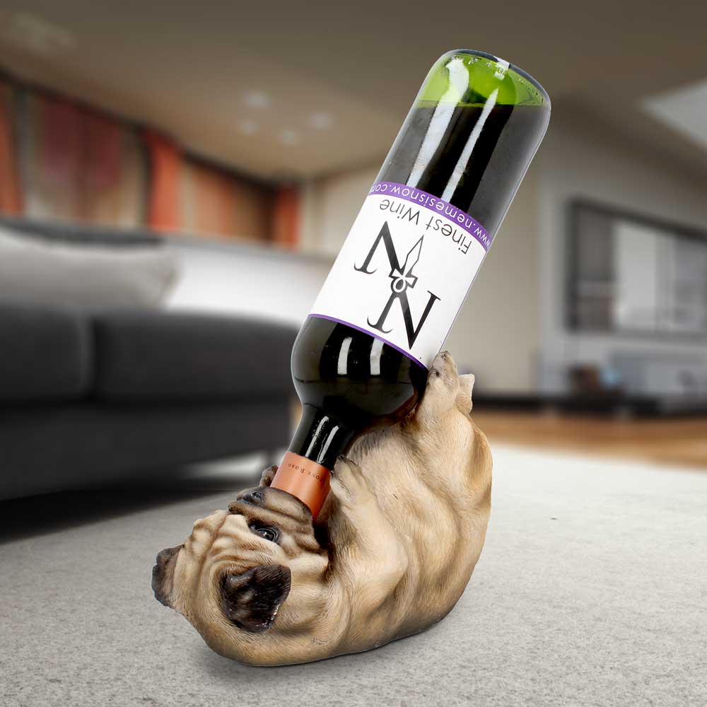 Pug Dog Guzzler Wine Bottle Holder