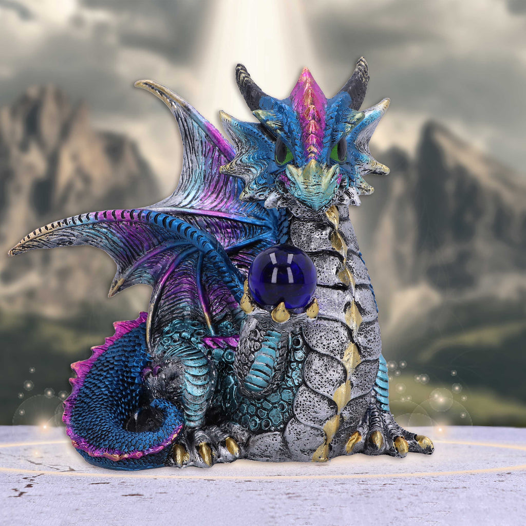 Orb Hoard Dragon Figurine (Blue)