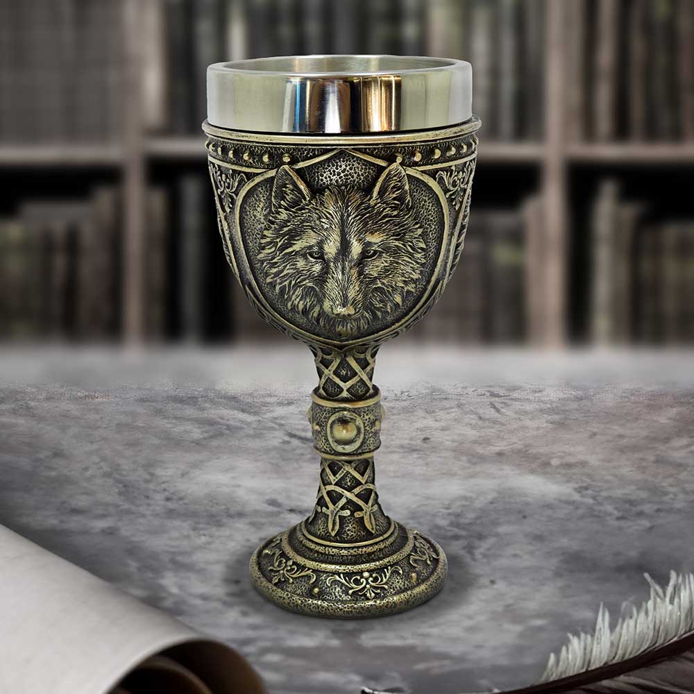 Wild Thirst Medieval Wolf Chalice 20cm