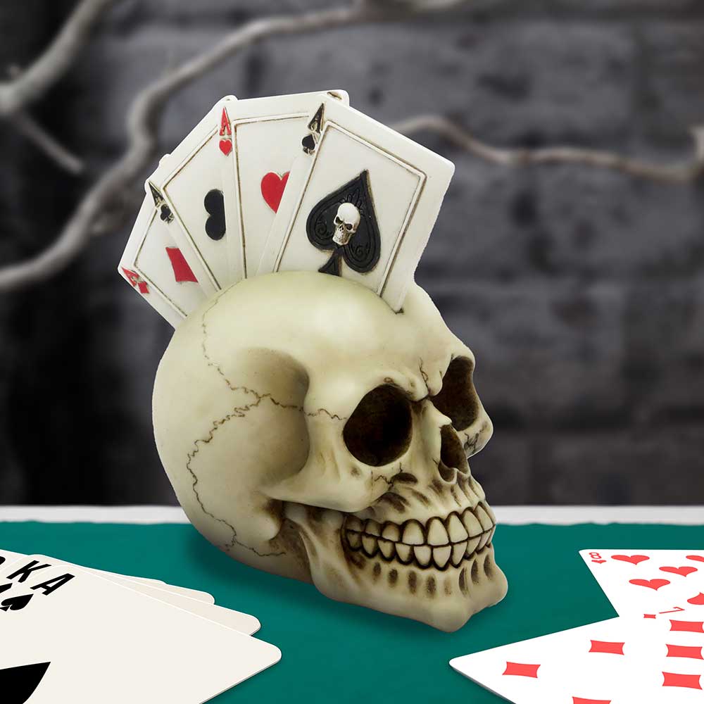 Four of a Kind Playing Cards Skull Head 19cm