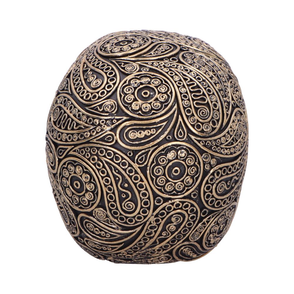 Paisley Black and Gold Skull Head 15cm