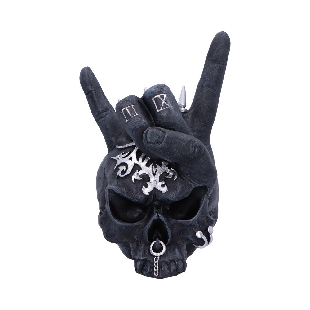 Horns Up Rocking Skull Ornament