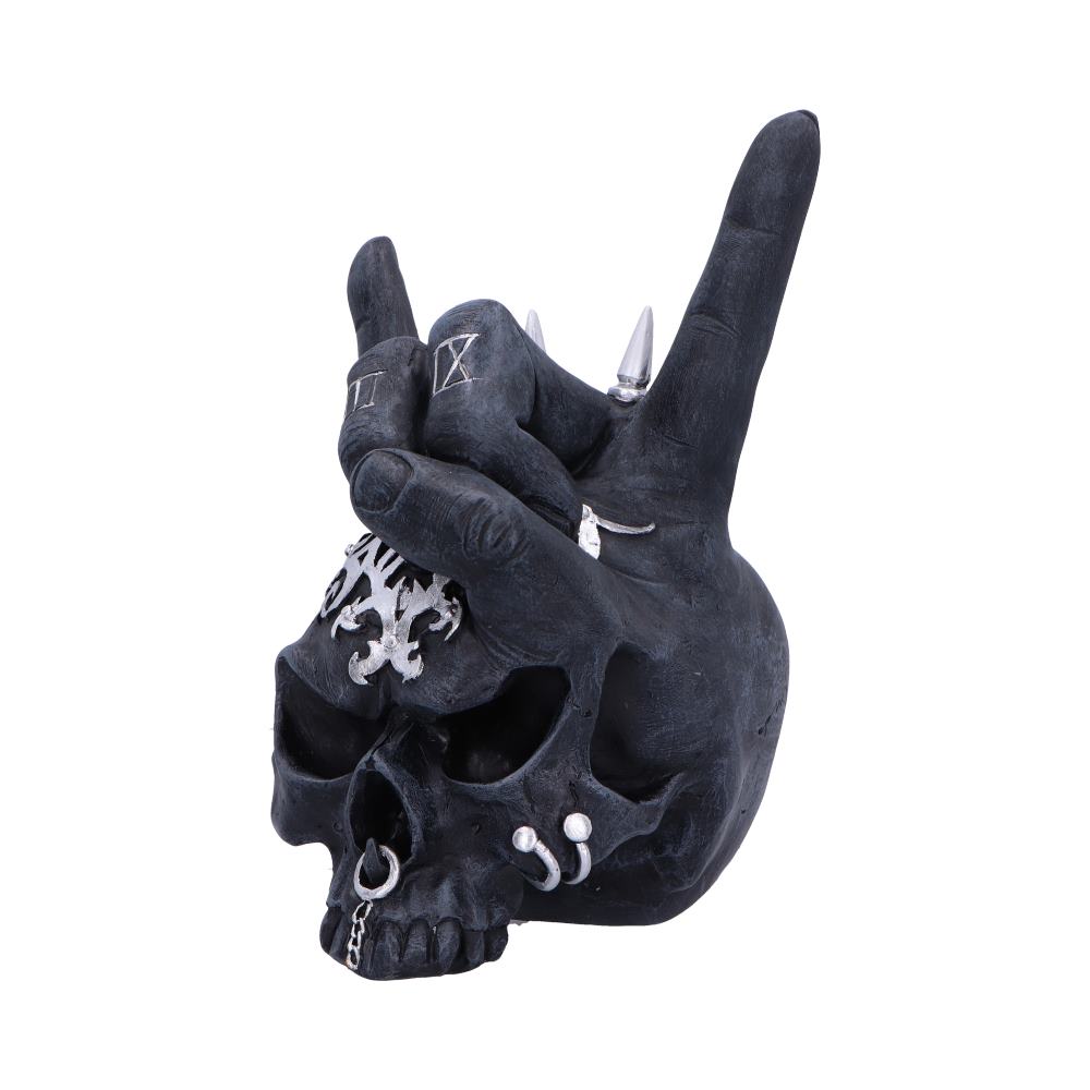 Horns Up Rocking Skull Ornament