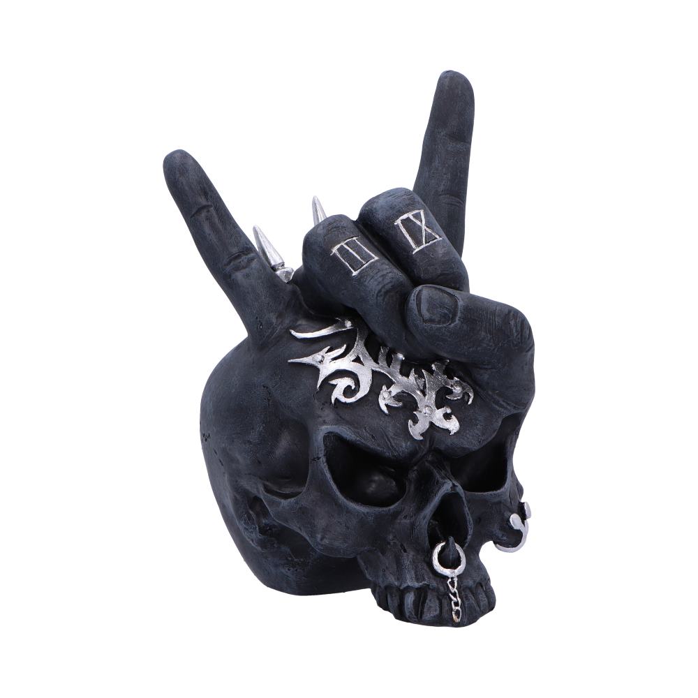 Horns Up Rocking Skull Ornament