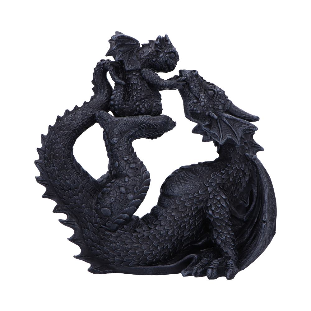 Black Drakaina and Dragonling Figurine
