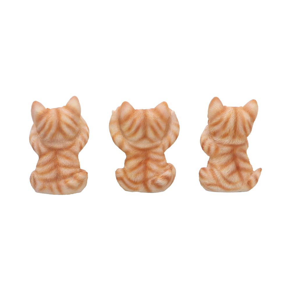Three Wise Ginger Cats Figurines (Set of 3)  See No, Hear No , Speak No Cats