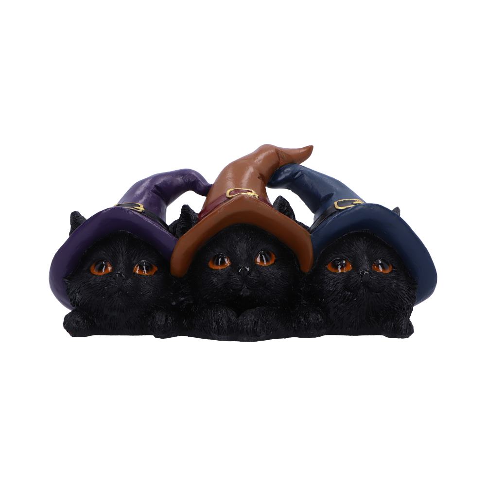 Trio of Mischief Witches Cats Figurine