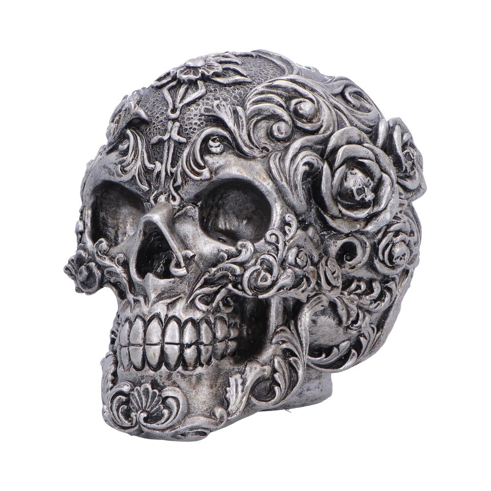 Gilded Memento Gothic Skull Figurine 12.2cm