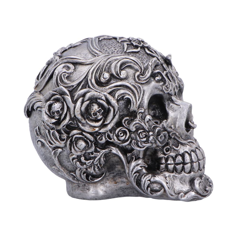 Gilded Memento Gothic Skull Figurine 12.2cm