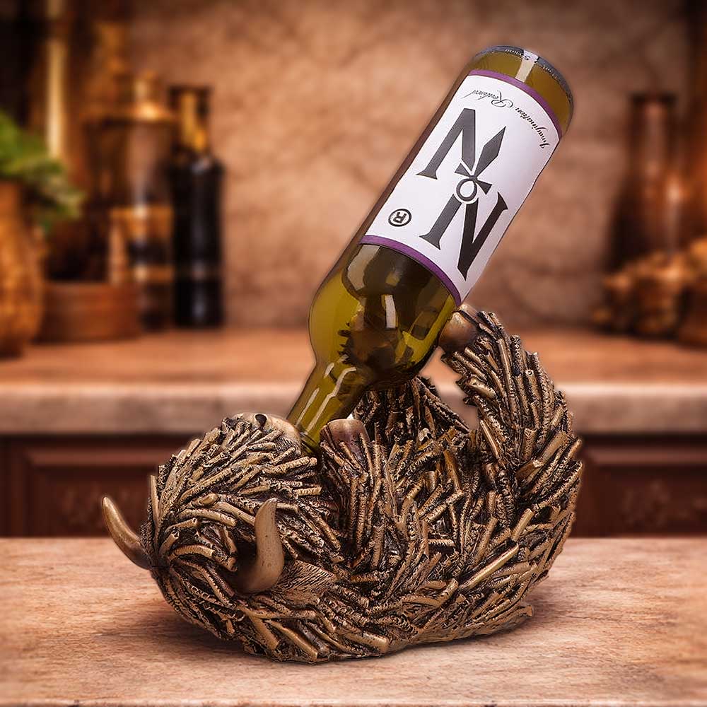 Gold Highland Cow Wine Holder 17.8cm