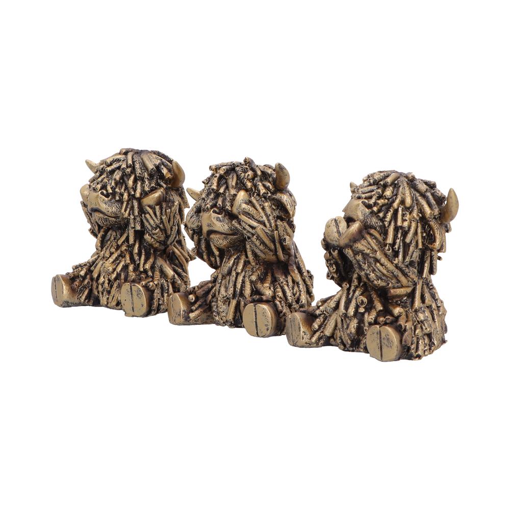 Three Wise Gold Highland Cows 7.5cm