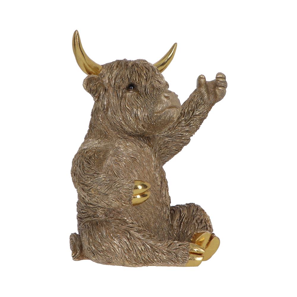 Gold Highland Cow Wine Bottle Holder 26.8cm