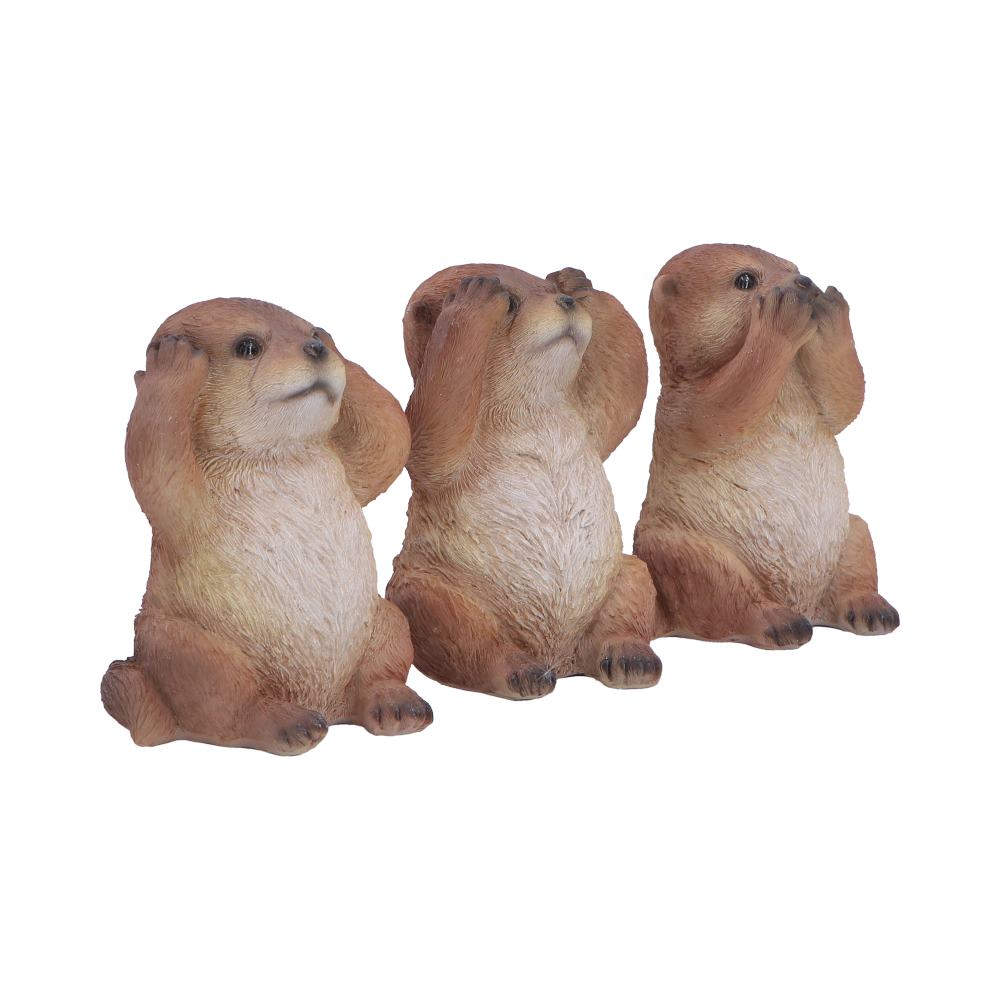 Set of Three Wise Otter figurines 8cm