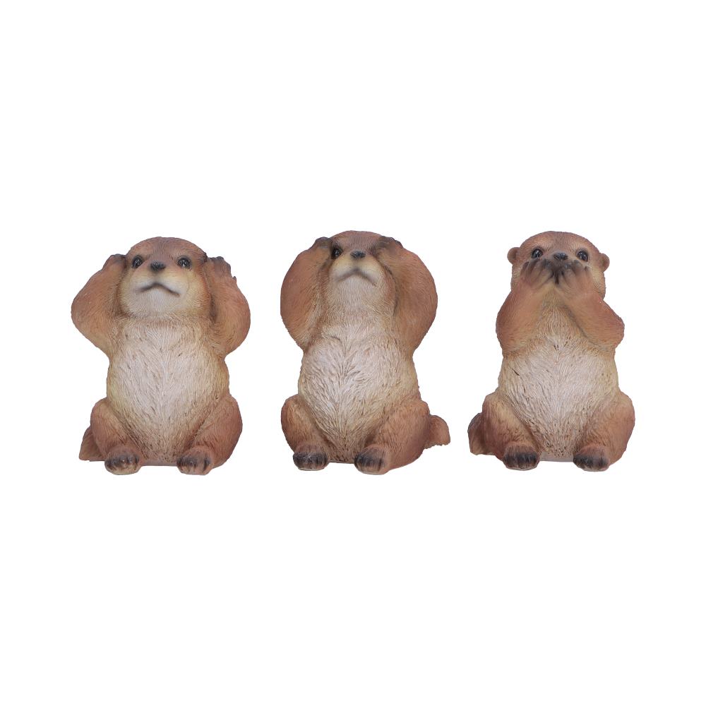 Set of Three Wise Otter figurines 8cm