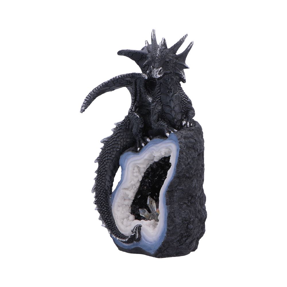 Black Dragon on Geode Figurine 20.8cm