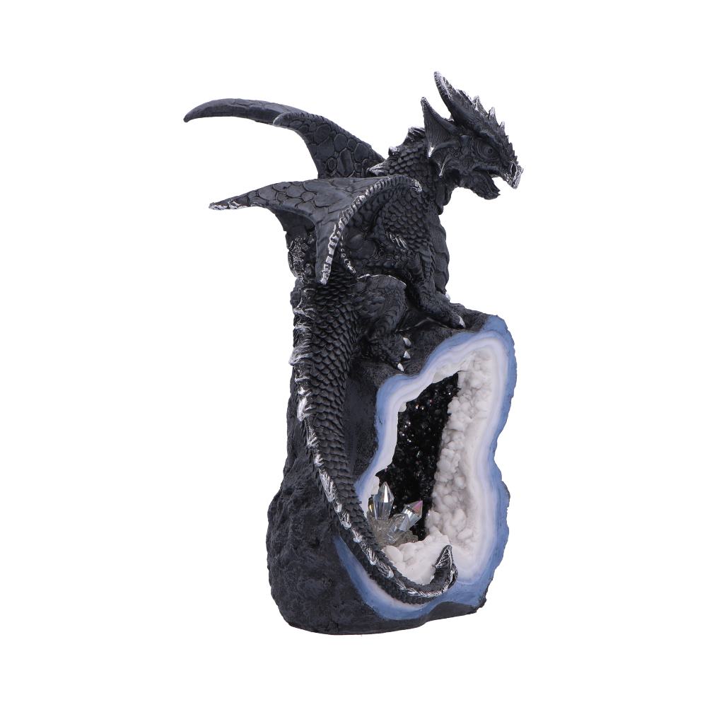 Black Dragon on Geode Figurine 20.8cm