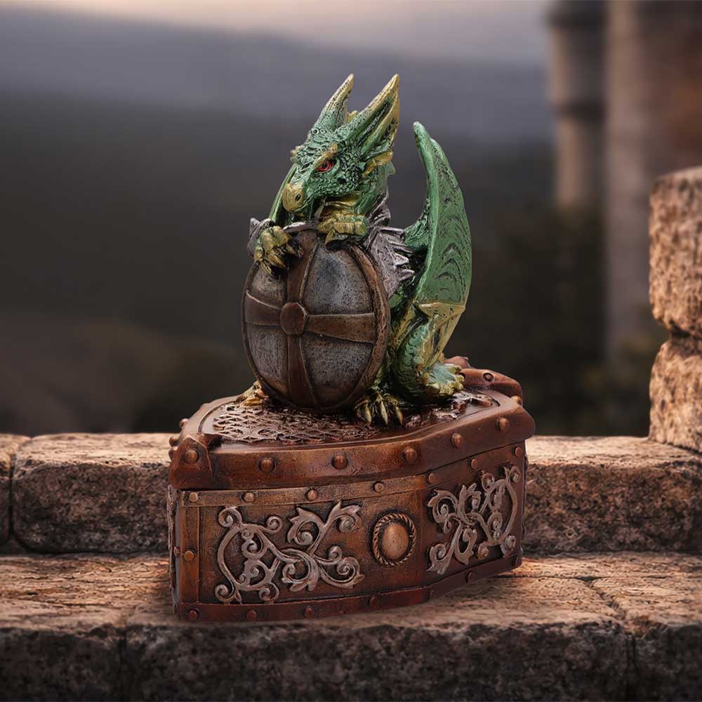 Green Dragon Shield on Shield Box 13.4cm