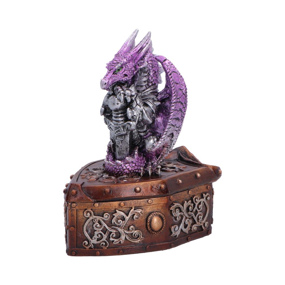 Purple Dragon on Shield Box 13.8cm