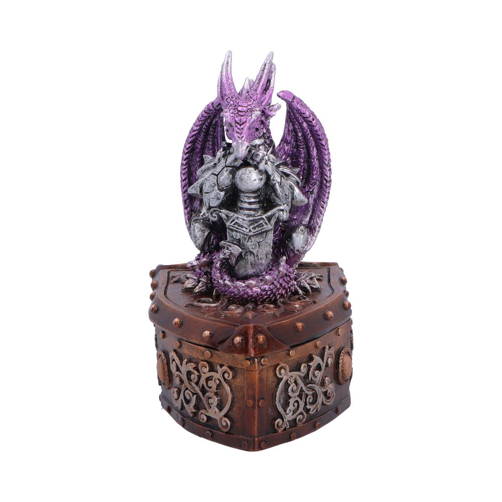 Purple Dragon on Shield Box 13.8cm