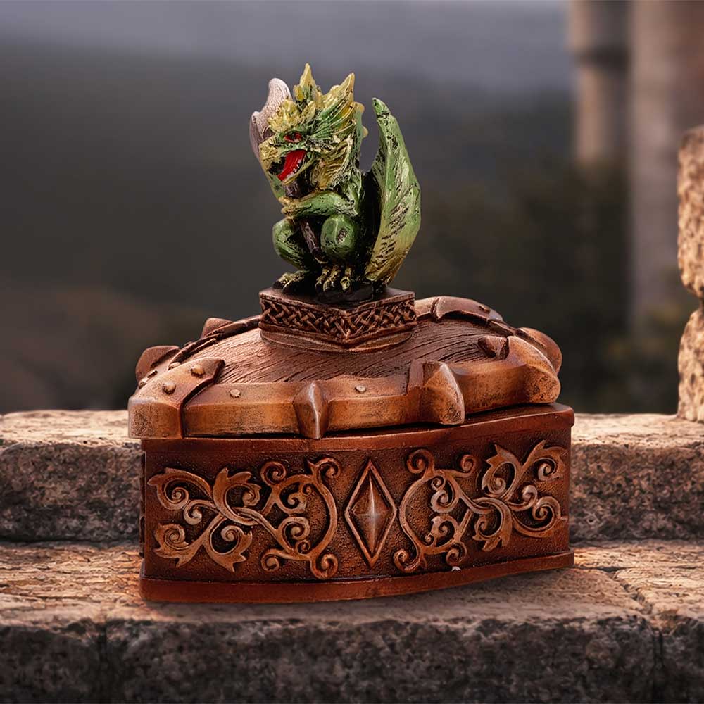 Green Dragon on Shield Box 10.5cm