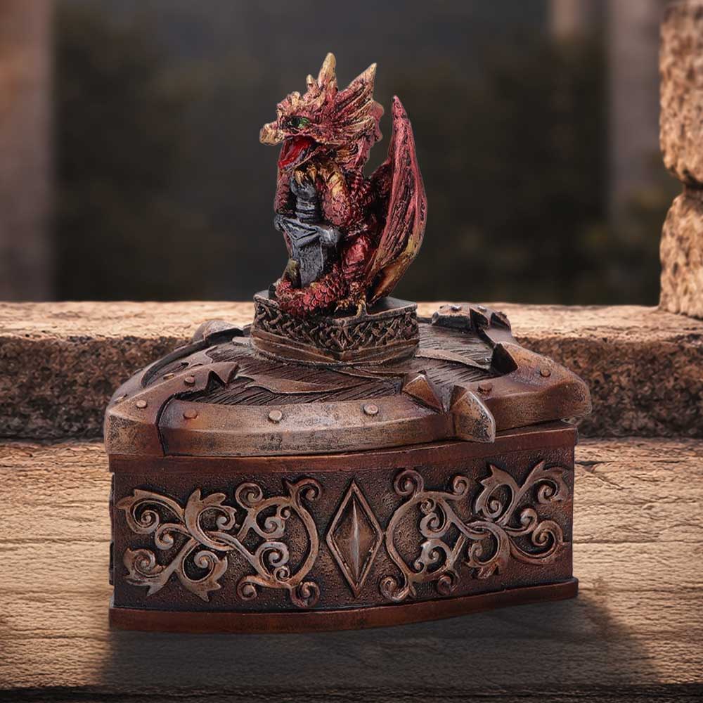 Red Dragon on Shield Box 10.5cm