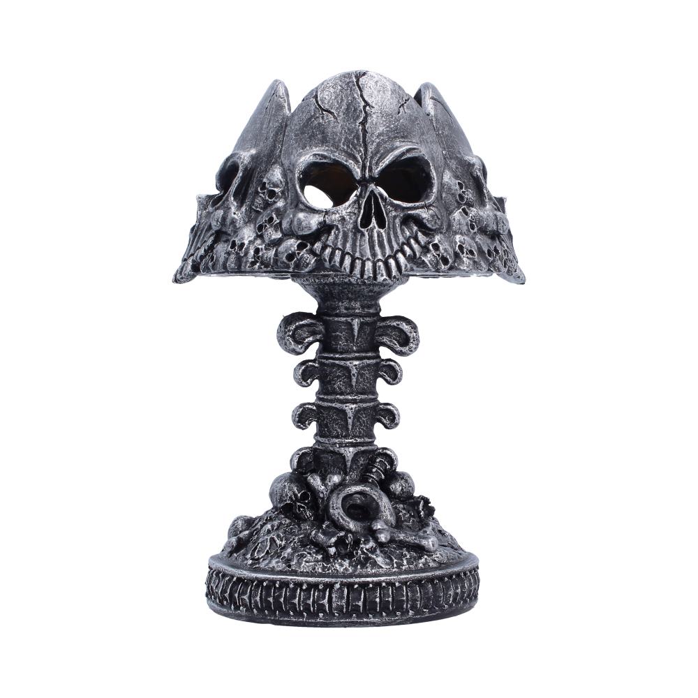 Gothic Skull Lamp Silver 22.6cm
