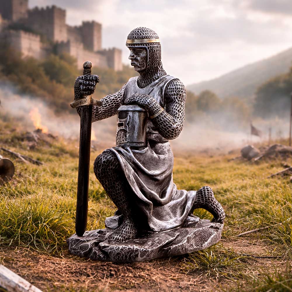 Medieval Soldier Pledge Figurine 15.1cm