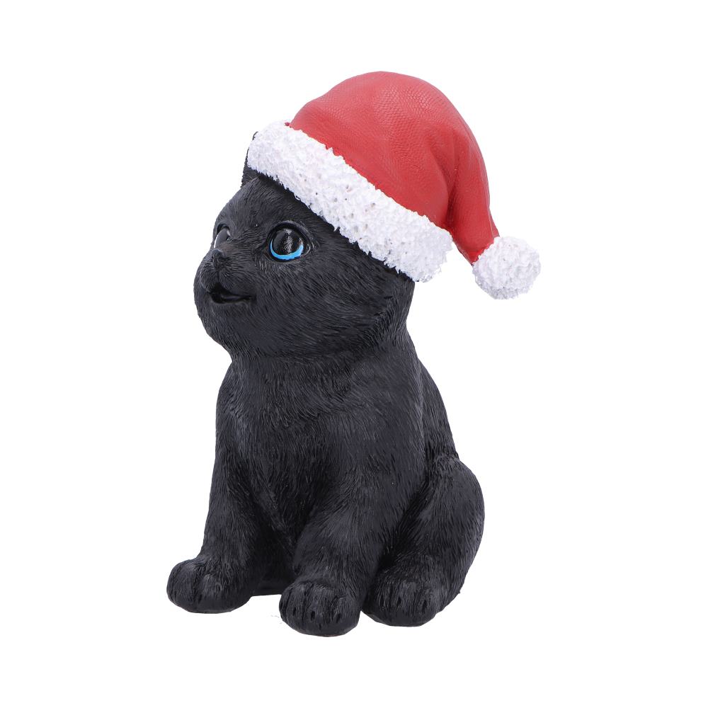Black Cat with Santa Hat 18cm