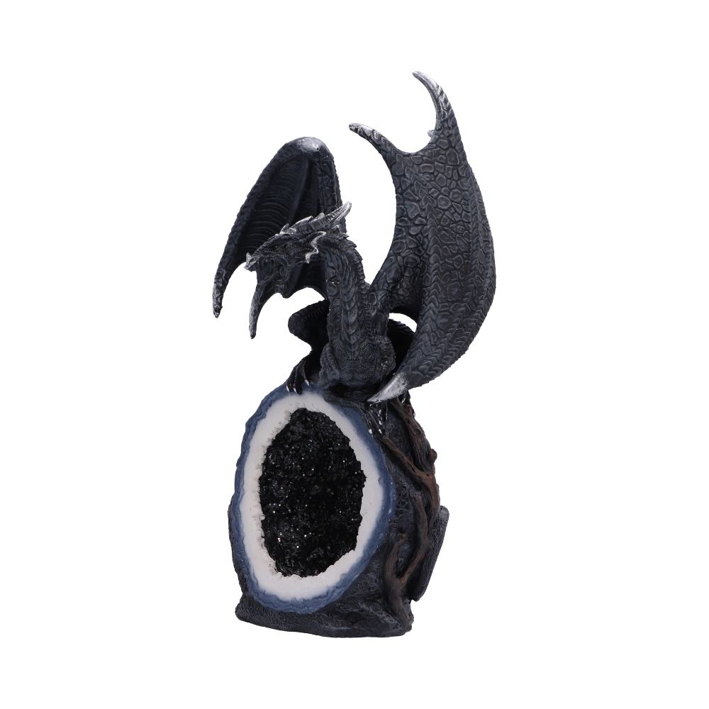 Black Dragon on Geode Figurine 22.6cm