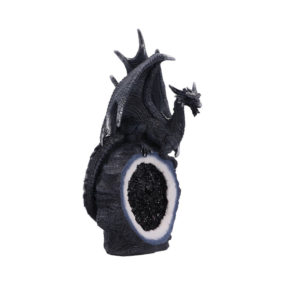 Black Dragon on Geode Figurine 22.6cm