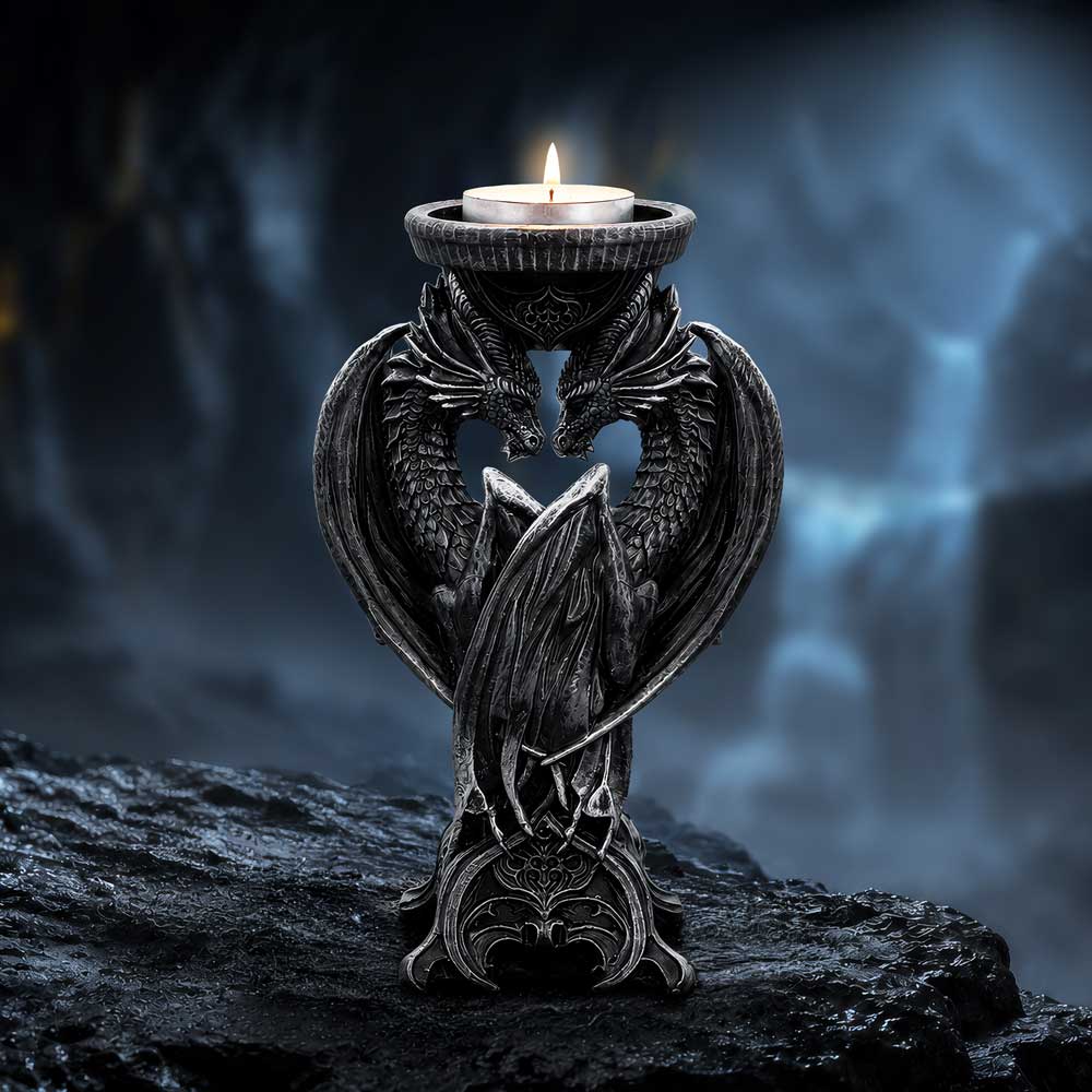 Double Dragon Candle Holder 18.3cm
