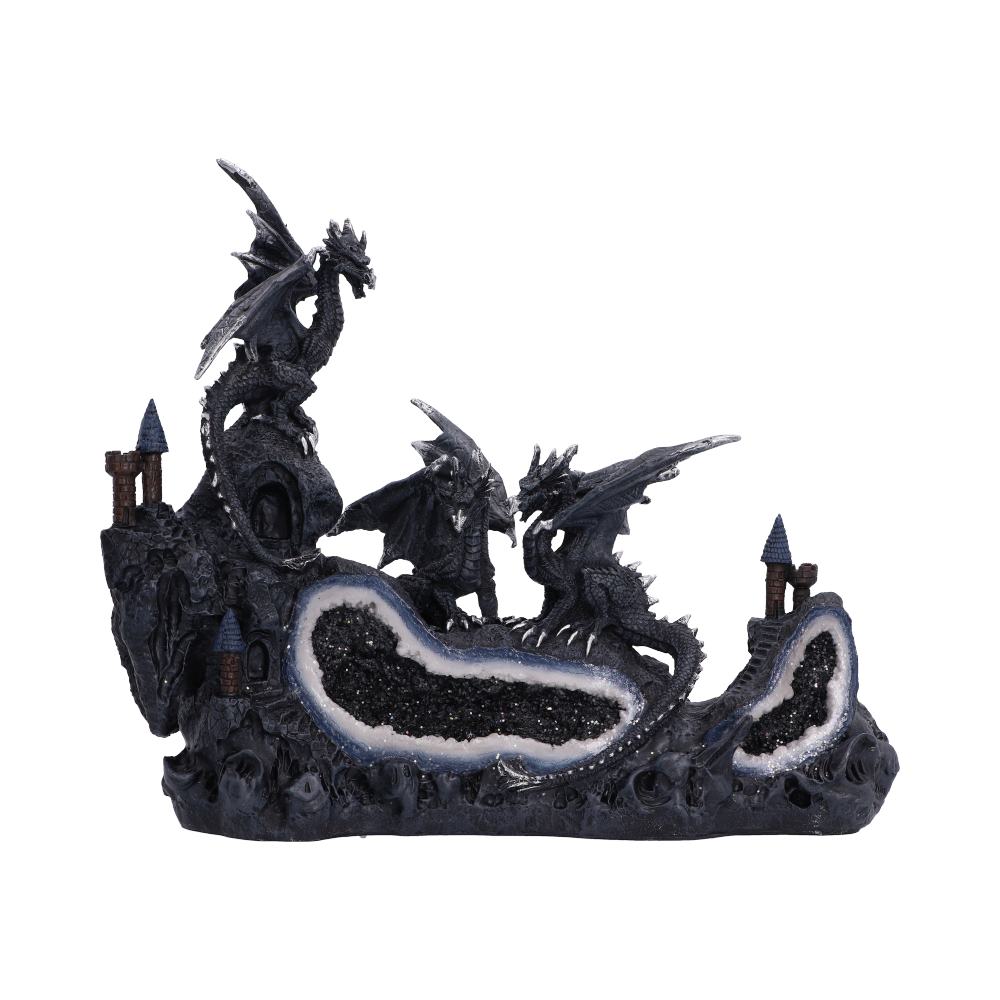 Guardian Dragons on Geode 22.5cm